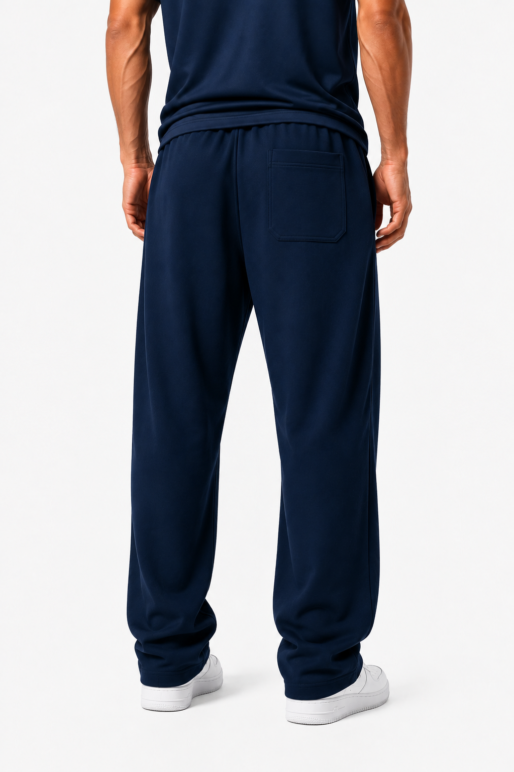 MEN'S NAVY BLUE PLEATED BAGGY TROUSERS