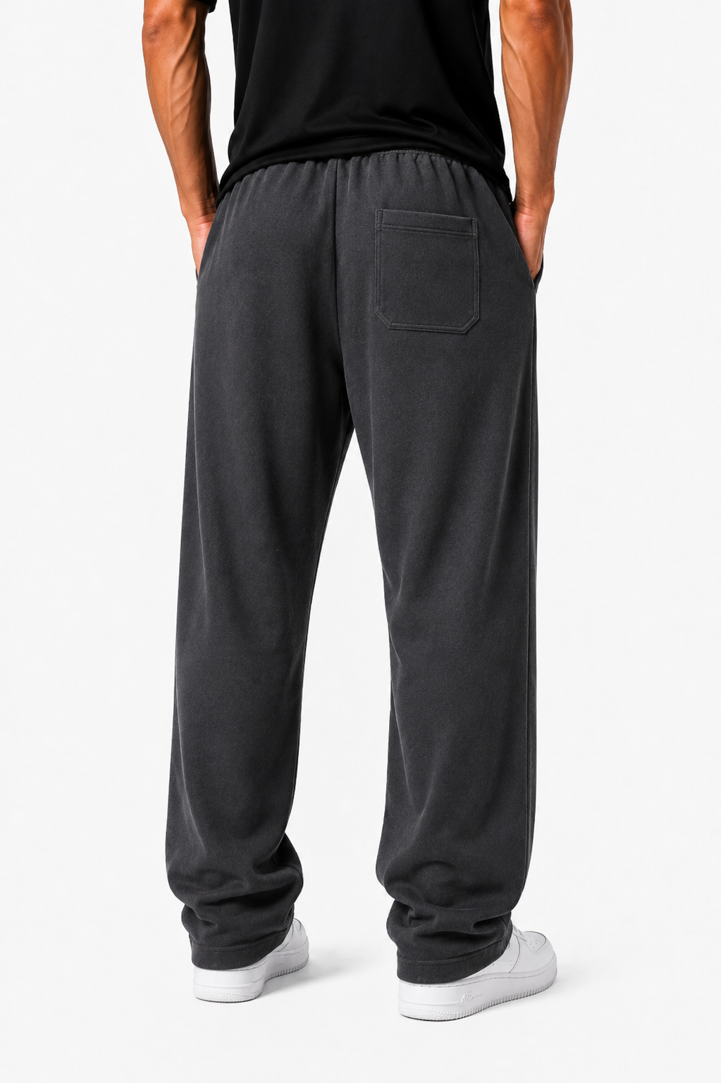 MEN'S CHARCOAL PLEATED BAGGY TROUSERS