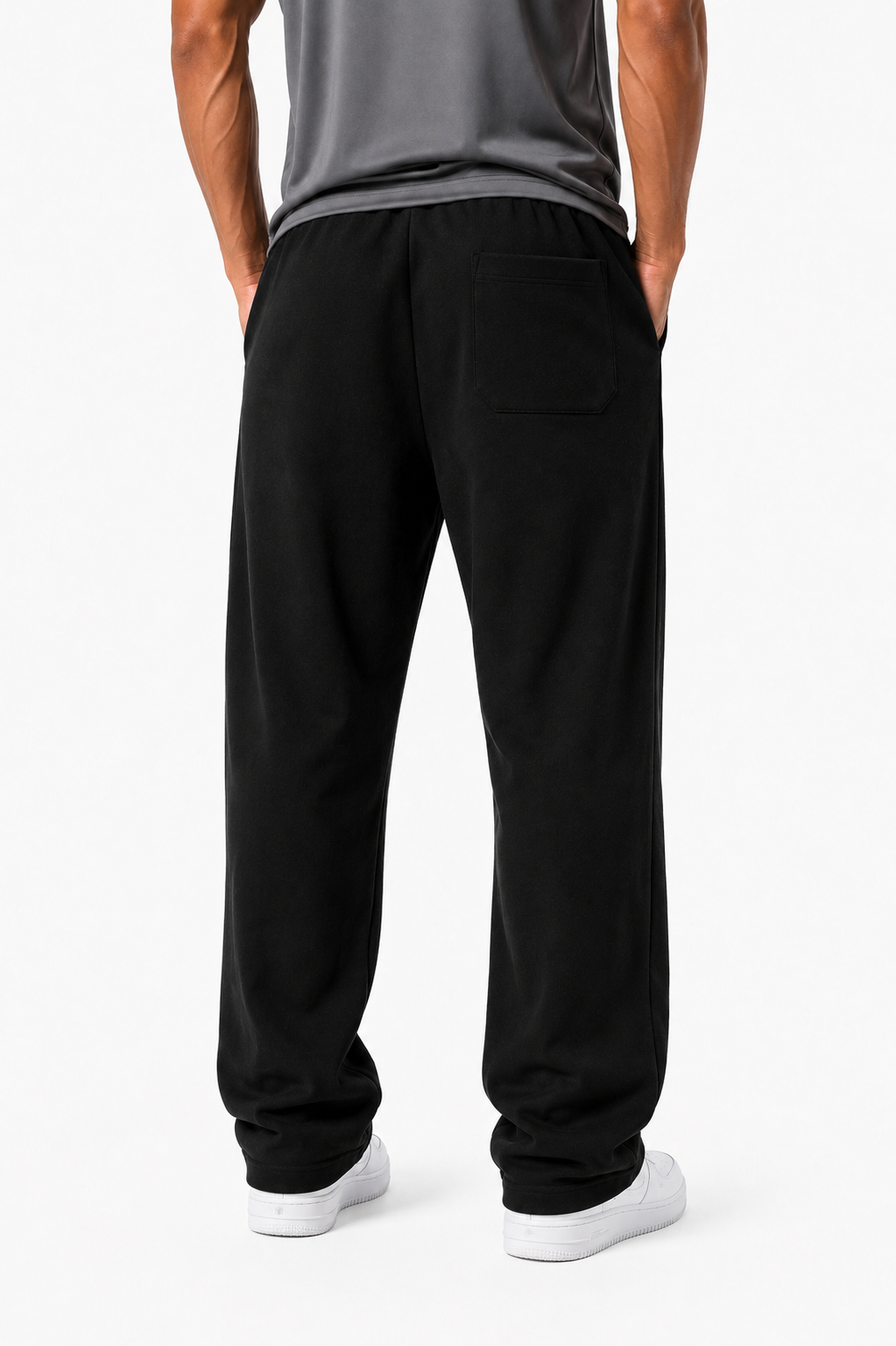 MEN'S BLACK PLEATED BAGGY TROUSERS